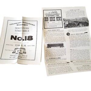 Iron Horse News Jan 1975 No. 85 Newsletter & Timetable Colorado Railroad Museum